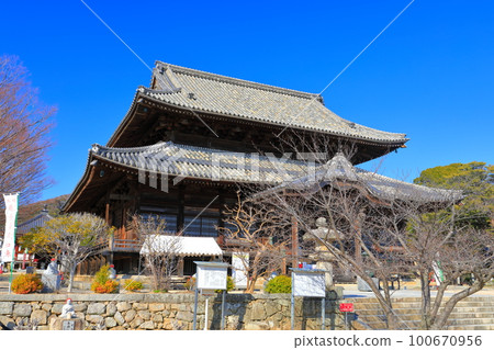 [山口縣]晴天時的周國分寺金堂 100670956