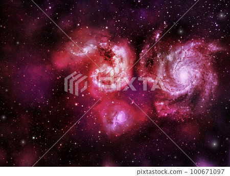 A space of the galaxy ,atmosphere with stars at dark background	 100671097