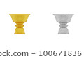 element of gold and silver pedestal tray with thai culture pattern. thailand travel. 100671836