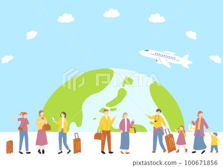 People who enjoy traveling Earth background 100671856