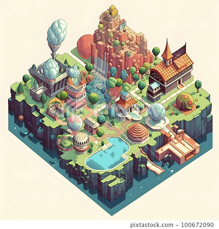 Consideration of Earth's renewable energy Isometric diagram "AI-generated image" Consideration of Earth's renewable energy Isometric diagram "AI-generated image" 100672090