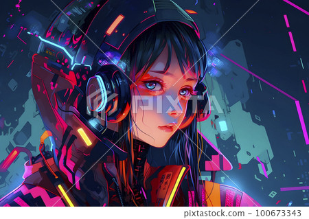 Girl Wearing Headphones Cyberpunk Wallpapers - Girl Wallpapers