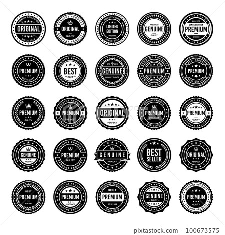 Classic Vintage Retro Premium Vector Badge, Emblem, Logo, Label, Sticker, Stamp, Symbol, Seal, Banner Frame Collection Set Classic Vintage Retro Premium Vector Badge, Emblem, Logo, Label, Sticker, Stamp, Symbol, Seal, Banner Frame Collection Set 100673575