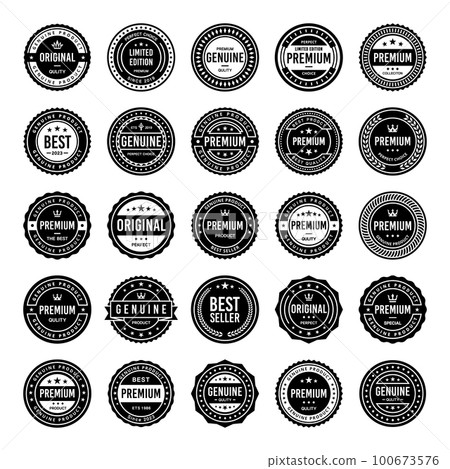 Classic Vintage Retro Premium Vector Badge, Emblem, Logo, Label, Sticker, Stamp, Symbol, Seal, Banner Frame Collection Set Classic Vintage Retro Premium Vector Badge, Emblem, Logo, Label, Sticker, Stamp, Symbol, Seal, Banner Frame Collection Set 100673576