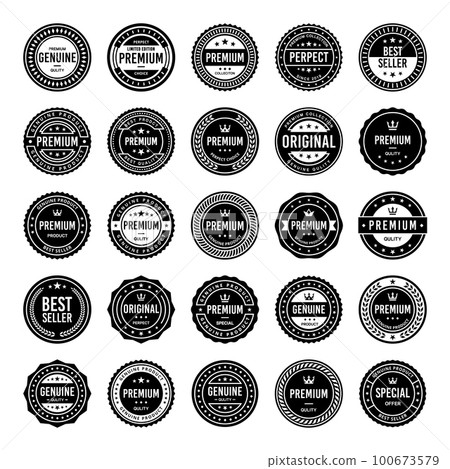 Classic Vintage Retro Premium Vector Badge, Emblem, Logo, Label, Sticker, Stamp, Symbol, Seal, Banner Frame Collection Set Classic Vintage Retro Premium Vector Badge, Emblem, Logo, Label, Sticker, Stamp, Symbol, Seal, Banner Frame Collection Set 100673579