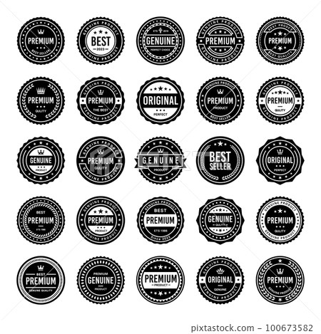 Classic Vintage Retro Premium Vector Badge, Emblem, Logo, Label, Sticker, Stamp, Symbol, Seal, Banner Frame Collection Set Classic Vintage Retro Premium Vector Badge, Emblem, Logo, Label, Sticker, Stamp, Symbol, Seal, Banner Frame Collection Set 100673582