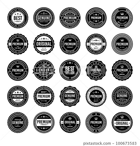 Classic Vintage Retro Premium Vector Badge, Emblem, Logo, Label, Sticker, Stamp, Symbol, Seal, Banner Frame Collection Set Classic Vintage Retro Premium Vector Badge, Emblem, Logo, Label, Sticker, Stamp, Symbol, Seal, Banner Frame Collection Set 100673583