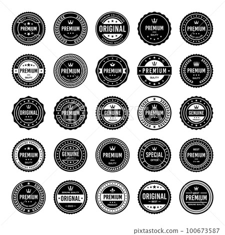 Classic Vintage Retro Premium Vector Badge, Emblem, Logo, Label, Sticker, Stamp, Symbol, Seal, Banner Frame Collection Set Classic Vintage Retro Premium Vector Badge, Emblem, Logo, Label, Sticker, Stamp, Symbol, Seal, Banner Frame Collection Set 100673587