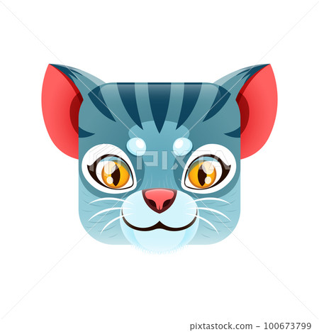 Cute cat face feline cartoon animal icon Vector Image