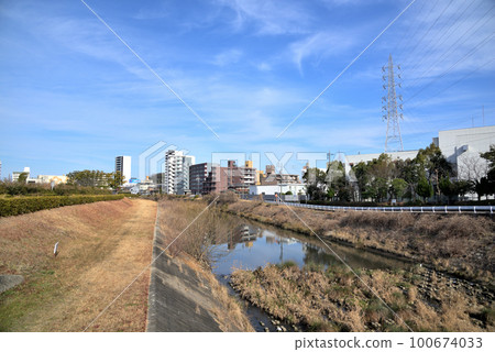 《愛知縣》名古屋市風景天白區天城川綠地 《愛知縣》名古屋市風景天白區天城川綠地 100674033