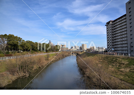《Aichi Prefecture》Nagoya City Scenery Tenpaku Ward Tenshiro River Green Area 《Aichi Prefecture》Nagoya City Scenery Tenpaku Ward Tenshiro River Green Area 100674035