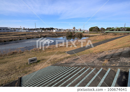 《Aichi Prefecture》Nagoya City Scenery Tenpaku Ward Tenshiro River Green Area 《Aichi Prefecture》Nagoya City Scenery Tenpaku Ward Tenshiro River Green Area 100674041