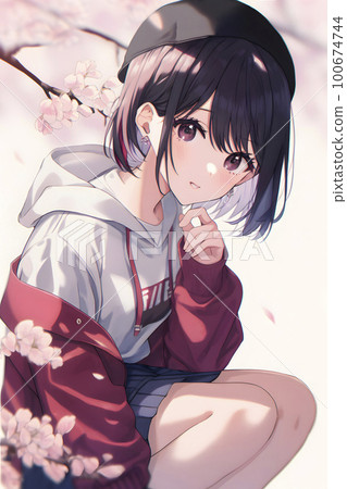 Sakurafubuki 黑短髮女人 Haru“AI 生成圖像” 100674744