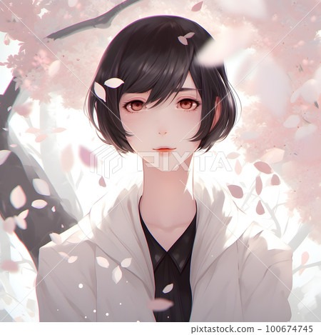 Sakurafubuki 黑短髮女人 Haru“AI 生成圖像” 100674745