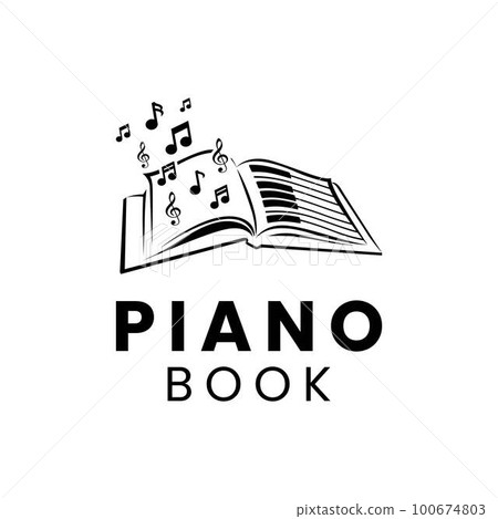 Book Tone and Piano keys Musical Instrument logo design Book Tone and Piano keys Musical Instrument logo design 100674803