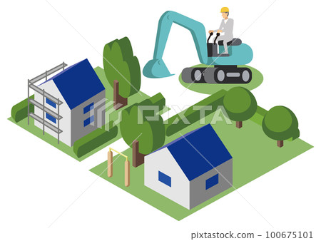家庭建築 - 俯瞰小型開發 家庭建築 - 俯瞰小型開發 100675101