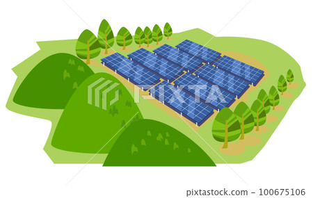 山坡上的太陽能電池板 山坡上的太陽能電池板 100675106