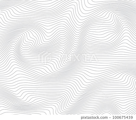 Abstract background with wavy lines. Gray and white vector pattern. 100675439
