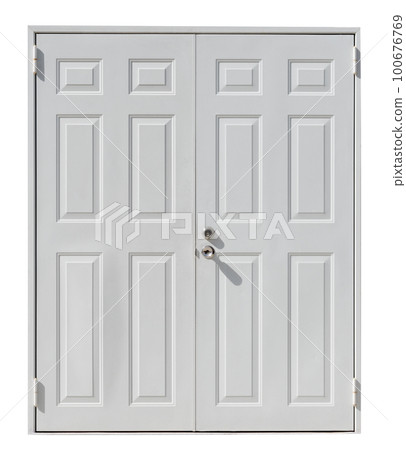 wooden door isolated 100676769