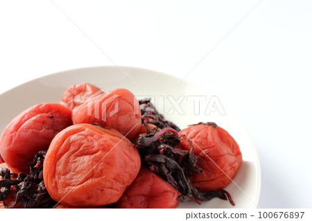 Umeboshi pickled in red perilla Umeboshi pickled in red perilla 100676897