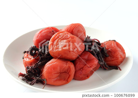 Umeboshi pickled in red perilla Umeboshi pickled in red perilla 100676899