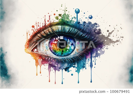 Vivid color eye design in the creative modern abstract artwork Vivid color eye design in the creative modern abstract artwork 100679491
