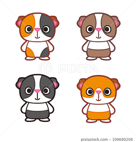 豚鼠插圖鬆散字符集 100680208