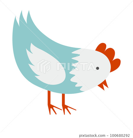 Cute hen in a flat cartoon style. Vector illustration Cute hen in a flat cartoon style. Vector illustration 100680292
