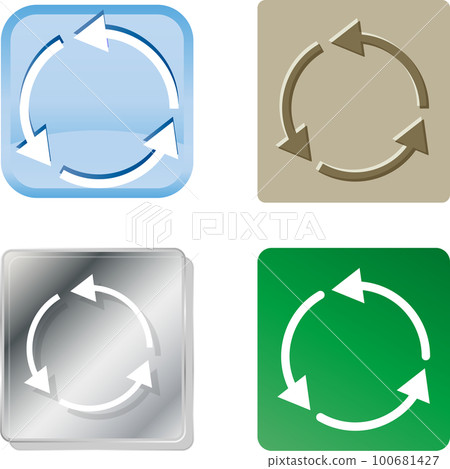 4 types of recycling arrow icons 4 types of recycling arrow icons 100681427