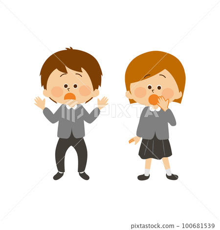 Illustration material of a surprised child 100681539