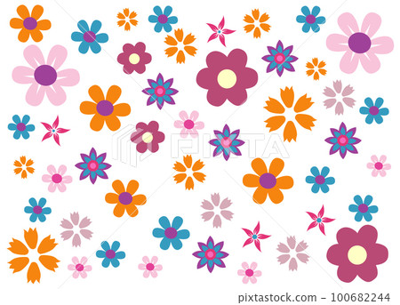 colorful spring flowers vector illustration colorful spring flowers vector illustration 100682244