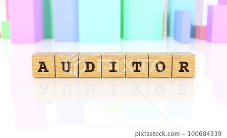 印有 AUDITOR 字母的木塊 100684339