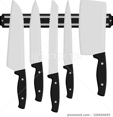big set different types knives different size for butcher 100684695