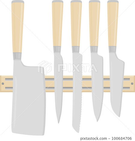 big set different types knives different size - Stock