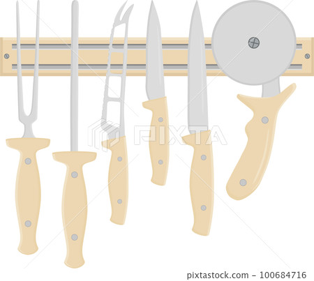 big set different types knives different size for butcher 100684716