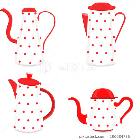 Set of beautiful glass teapots for liquid 100684786