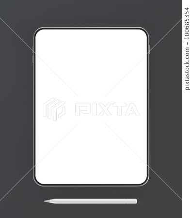 Tablet with empty screen and digital pen Tablet with empty screen and digital pen 100685354