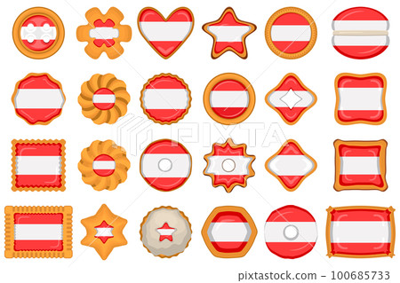 Homemade cookie with flag country Austria in tasty biscuit Homemade cookie with flag country Austria in tasty biscuit 100685733