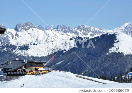 Ski resort in the Austrian Alps Ski resort in the Austrian Alps 100686079