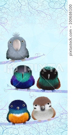 Fluffy bird background C-3 100686100