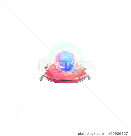 Crystal ball on a cushion Crystal ball fortune-telling 100686267