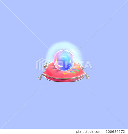 Crystal ball on a cushion Crystal ball fortune-telling 100686272