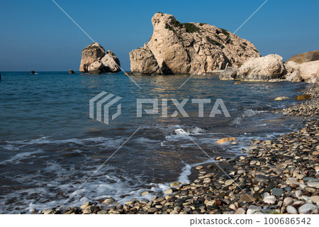 Aphrodite's Rock beach. Petra tou Romiou, Cyprus Aphrodite's Rock beach. Petra tou Romiou, Cyprus 100686542