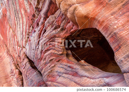 Inside underground royal tomb, Petra, Jordan 100686574