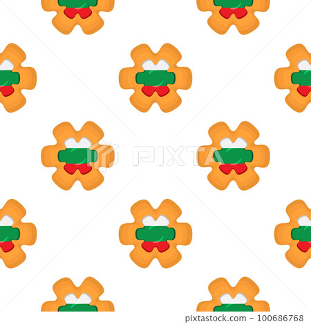 Pattern cookie with flag country Bulgaria in tasty biscuit Pattern cookie with flag country Bulgaria in tasty biscuit 100686768