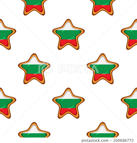 Pattern cookie with flag country Bulgaria in tasty biscuit 100686772