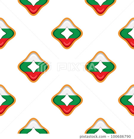 Pattern cookie with flag country Bulgaria in tasty biscuit 100686790