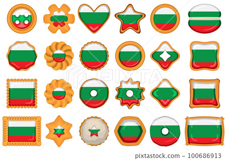 Homemade cookie with flag country Bulgaria in tasty biscuit Homemade cookie with flag country Bulgaria in tasty biscuit 100686913