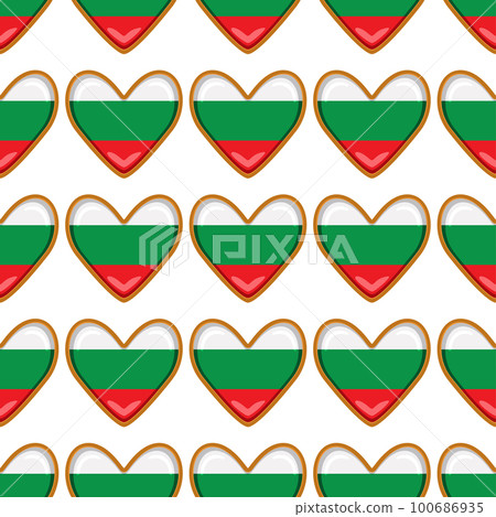 Pattern cookie with flag country Bulgaria in tasty biscuit 100686935