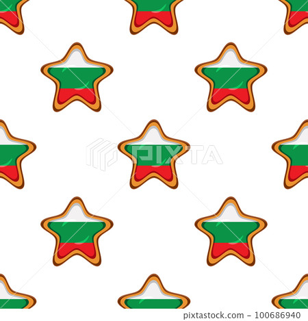 Pattern cookie with flag country Bulgaria in tasty biscuit 100686940